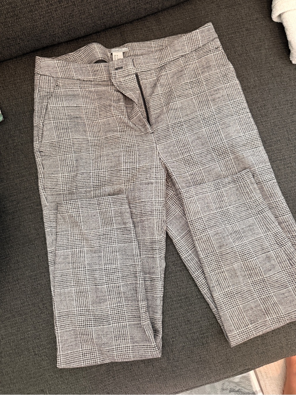 H&M Gray Plaid Dress Pants